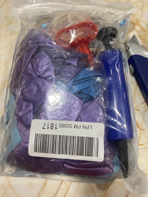 Photo 1 of 108 pc diy garland balloons purple white blue