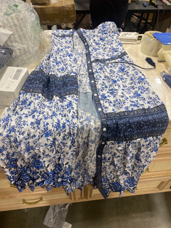 Photo 2 of r vivimos blue floral dress size m 