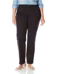 Photo 1 of Lee Women's Plus-Size Relaxed-Fit All Day Pant, Black, 24W Medium
