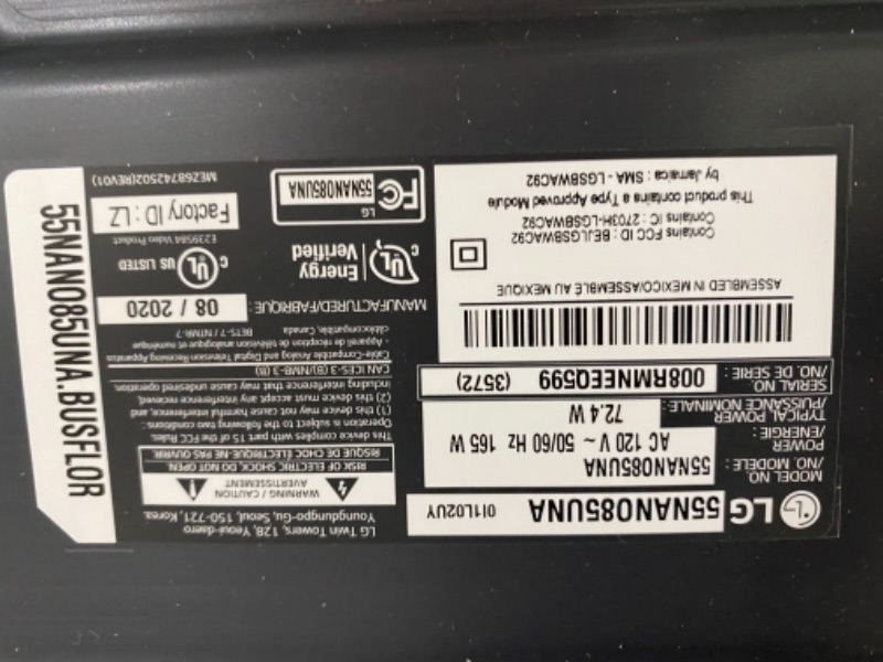 Photo 1 of 55" Class NanoCell 85 Series LED 4K UHD Smart webOS TV