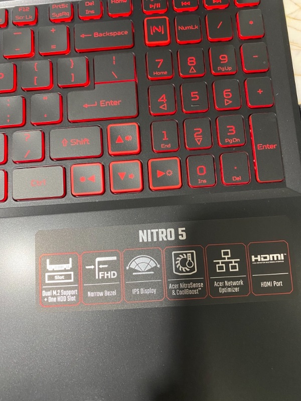 Photo 4 of Acer Nitro 5 Gaming Laptop, 9th Gen Intel Core i5-9300H, NVIDIA GeForce GTX 1650, 15.6" Full HD IPS Display, 8GB DDR4, 256GB NVMe SSD, Wi-Fi 6, Backlit Keyboard, Alexa Built-in, AN515-54-5812