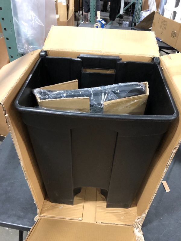 Photo 1 of Safco Plastic Step-on Receptable - 17 gal Capacity - Rectangular - 26.3" Height x 19.8" Width x 16.3" Depth - Plastic - Black
