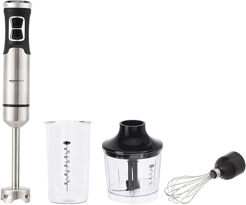 Photo 1 of Amazon Basics 500 Watt Multi-Speed Immersion Hand Blender with Attachments
