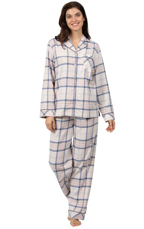 Photo 1 of Addison Meadow Frosted Flannel Pajamas - Pink Plaid  SIZE 1XL