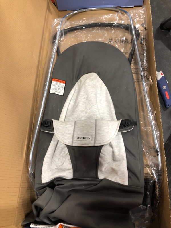 Photo 2 of Babybjorn Balance Soft Cotton Jersey Bouncer - Dark Grey/Light Grey