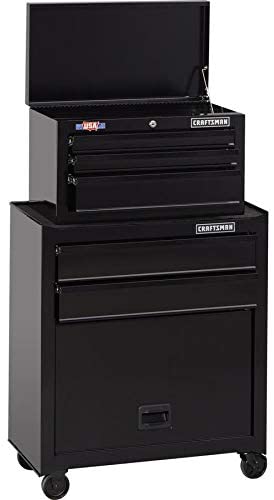 Photo 1 of CRAFTSMAN 1000 Series 26.5-in W x 44.25-in H 5 Ball-bearing Steel Tool Chest Combo (Black)