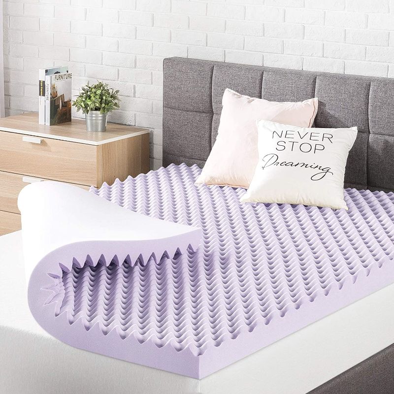 Photo 1 of Best Price Mattress 3 Inch Egg Crate Memory Foam Mattress Topper with Soothing Lavender Infusion, CertiPUR-US Certified, Twin XL