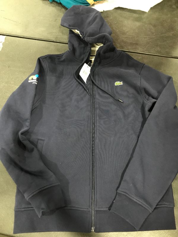Photo 1 of Lacoste Mens Sport Miami Open Fleece Hoodie : Navy Blue / Grey Chine 4-M
