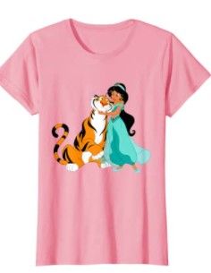 Photo 1 of Disney Aladdin Princess Jasmine and Rajah Friends T-Shirt MEDIUM