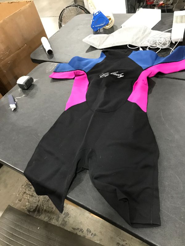 Photo 1 of CtriLady Wetsuit Shorty Wetsuit for Women 1.5mm Neoprene Short Sleeve Diving Suits with Back Zipper UV Protection Full Body Swimwear for Swimming Diving Surfing Kayaking Snorkeling 3XL