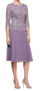 Photo 1 of Alex Evenings Women's Tea Length Sequin Mock Dress (Petite and Regular) 8 PETITE