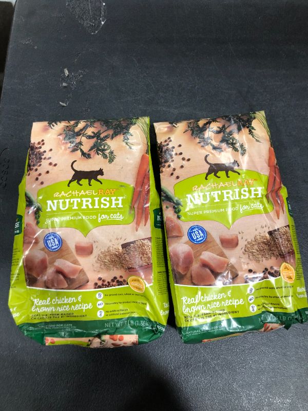 Photo 2 of 2 PACK Rachael Ray Nutrish Super Premium Dry Cat Food with Real Meat & Brown Rice 3LB
BB 01 2022