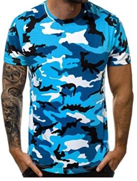 Photo 1 of Aiopr Mens Camouflage Short Sleeve Shirts O Neck Camo T Shirts Gym Fitness Tees SIZE L