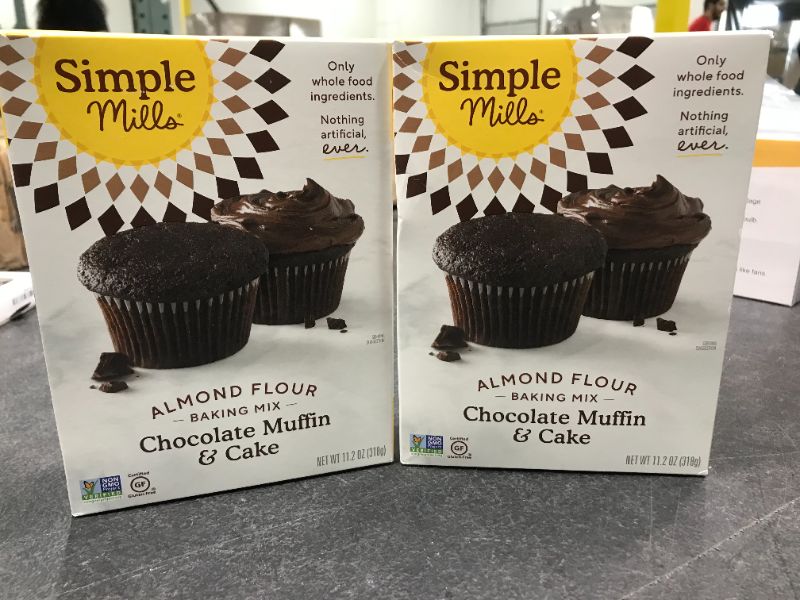 Photo 2 of 2 PACK Simple Mills Almond Flour, Gluten Free Chocolate Cake Baking Mix, Muffin Pan Ready Made with whole foods, Packaging May Vary, 11.2 Oz