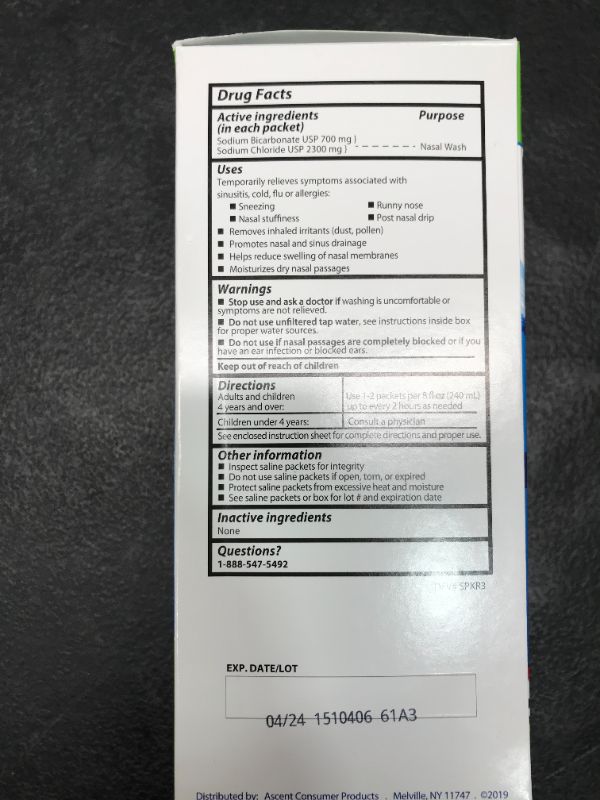 Photo 3 of SinuCleanse Pre-Mixed Saline Packets for Nasal Wash Irrigation Systems, 100 Count-All-Natural, Pharmaceutical Grade, and PH Balanced