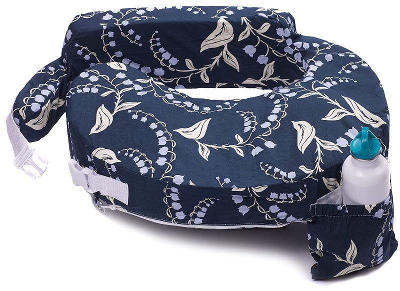 Photo 1 of My Brest Friend Original Nursing Posture Pillow, Navy Bluebells, Regular