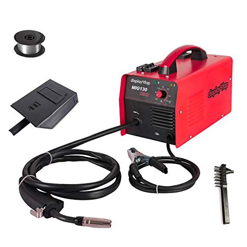 Photo 1 of isplay4top Portable No Gas MIG 130 Plus Welder Flux Core Wire Automatic Feed Welding Machine,DIY Home Welder w/Free Mask 