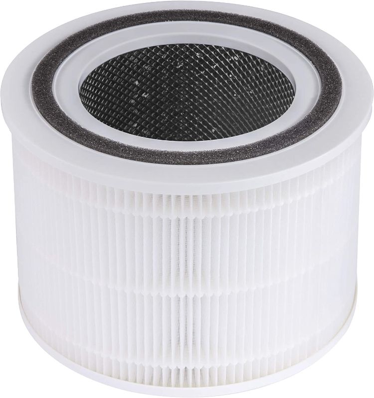 Photo 1 of LEVOIT Air Purifier Replacement Filter, 3-in-1 True HEPA, High-Efficiency Activated Carbon, Core 300-RF, 1 Pack, White