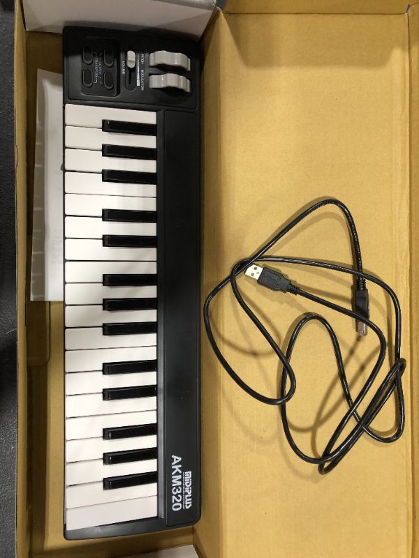 Photo 1 of MIDIPLUS AKM320 USB MIDI Keyboard Controller, Black, 32-key