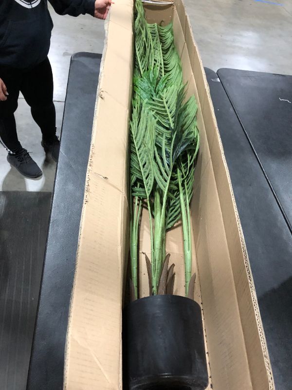 Photo 1 of Fopamtri Artificial Areca Palm Plant 6 Feet Fake Palm Tree with 20 Trunks Faux Tree for Indoor Outdoor Modern Decoration Feaux Dypsis Lutescens Plants in Pot for Home Office Perfect Housewarming Gift
