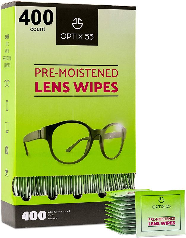 Photo 1 of Eyeglass Cleaner Lens Wipes - 400 Pre-Moistened Individual Wrapped Eye Glasses Cleaning Wipes | Glasses Cleaner Safely Cleans Glasses, Sunglasses, Phone Screen, Electronics & Camera Lense| Streak-Free
