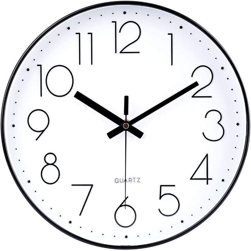 Photo 1 of 12 Inch Modern Wall Clock Silent Non Ticking Battery Operated Quartz Decorative Round Wall Clock 
