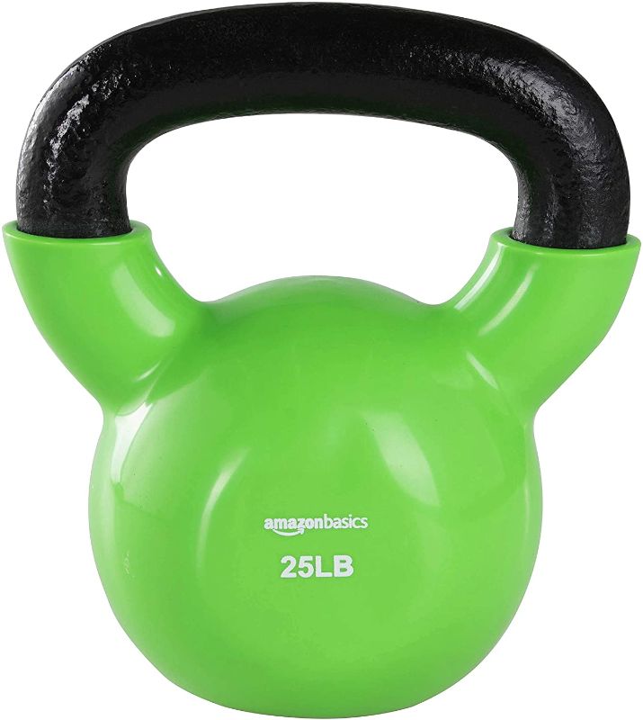 Photo 1 of Amazon Basics Vinyl Coated Cast Iron Kettlebell Weight ( 25 LB )
