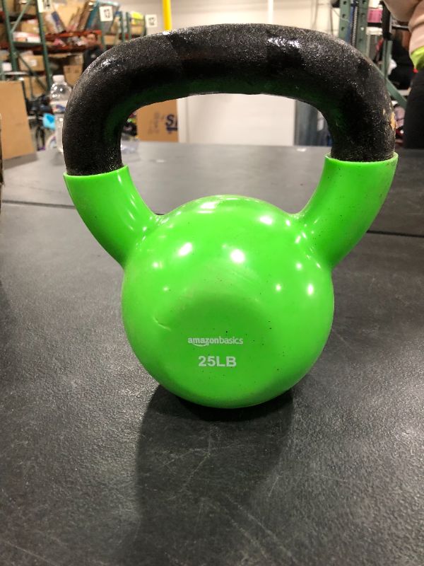 Photo 2 of Amazon Basics Vinyl Coated Cast Iron Kettlebell Weight ( 25 LB )
