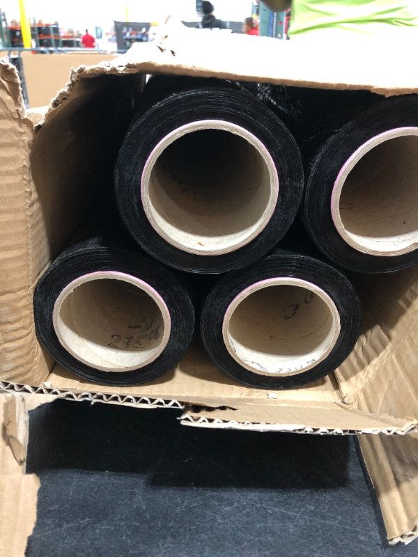 Photo 2 of 4 Rolls 18 inch x 1100Feet Stretch Wrap 80 Gauge Heavy Duty Shrink Film, Extra Strong 18 inch Black Hand Stretch Wrap, Pack of 4 Rolls
