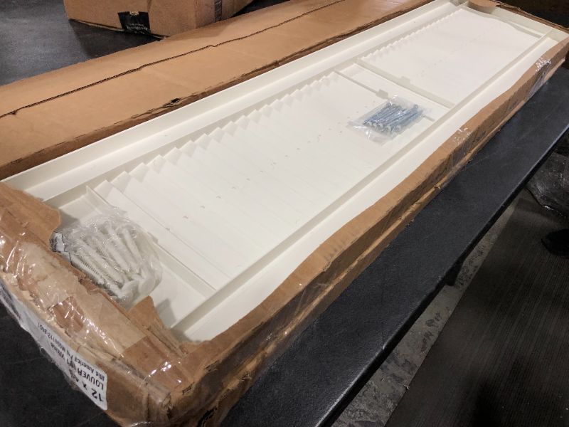 Photo 1 of 12" x 48" True Fit PVC Two Equal Louver Shutters, White 