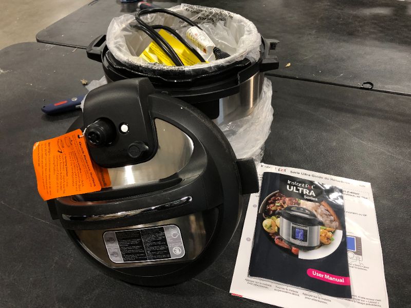 Photo 1 of Instant Pot Ultra 60 Ultra 6 Qt 10-in-1 Multi- Use Programmable Pressure Cooker, Slow Cooker, Rice Cooker, Yogurt Maker, Cake Maker, Egg Cooker, Sauté, and more, Stainless Steel/Black
