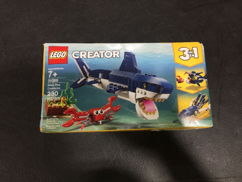 Photo 3 of LEGO Creator 3in1 Deep Sea Creatures 31088 Make a Shark, Squid, Angler Fish, and Crab with This Sea Animal Toy Building Kit (230 Pieces)
