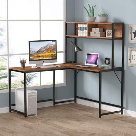 Photo 1 of Reversible L-Shape Desk with Hutch