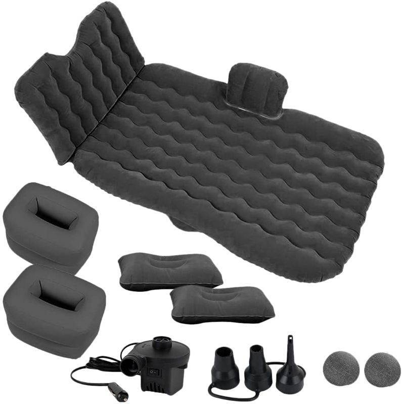 Photo 1 of Zone Tech Car Inflatable Air Mattress Bed with Back Seat – Pump Kit Premium Quality- Vacation Camping-Sleep Blow Up Pad Car Bed Back Seat Inflatable Air Mattress with 2 Air Pillows - missing air pump
