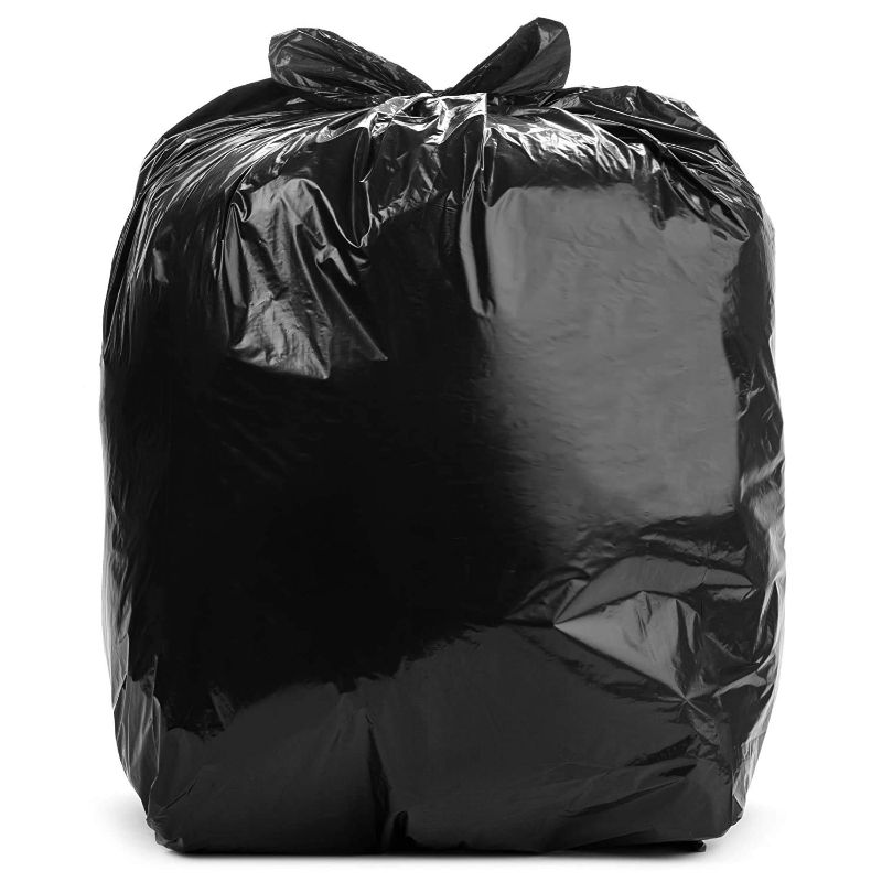 Photo 1 of 55-60 Gallon Trash Liners - (Value 100 Pack) - 1 MIL Strength Black Plastic Garbage Bags 38' x 58' for 50-55 Gal Cans - Fits Toter, Rubbermaid Brute, Carlislie Bronco etc. (RL-3858H)