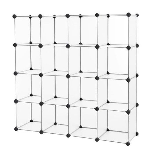 Photo 1 of White 16 Cubes Plastic Storage Organizer