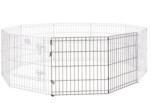 Photo 1 of Pet Playpen for Small Animals Metal Wire Pet Fence for Rabbits Guinea Pigs Puppies Small Animals Cat Rabbit Breed Puppy Outdoor Indoor Cage Foldable 8 Panels 24 inch(Small)