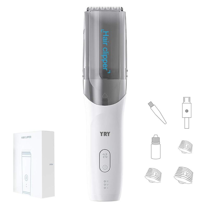 Photo 1 of YRY Smart Vacuum Baby Hair Clipper, IPX7 Waterproof Vacuum Haircut Kit, Child safe Ultra Quiet Rechargeable 2 Isolated Motors Professional Hair Trimmer, Suitable for Baby, Child, Adult - White