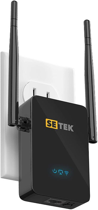 Photo 1 of Setek Wifi Extender Signal Booster up to 2500sq ft  Dead Zone Ender with 2 Advanced Antennas Wireless Internet Amplifier  Covers 15 Devices  EthernetLAN Port BLACK