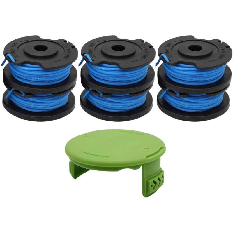 Photo 1 of RONGJU 6 Pack Weed Eater Spool Single Line String Trimmer Replacement Spool 29252 with 3411546A6 Spool Cap Covers 6 Spools 1 Cap
