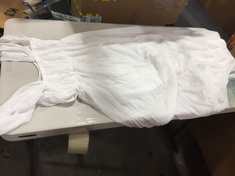 Photo 1 of FLOLRAL PATTERN WHITE DRESS  LARGE