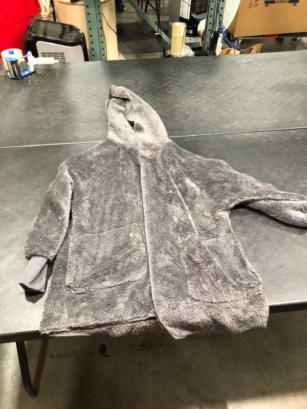 Photo 1 of Fleece Grey Robe with Hood Small