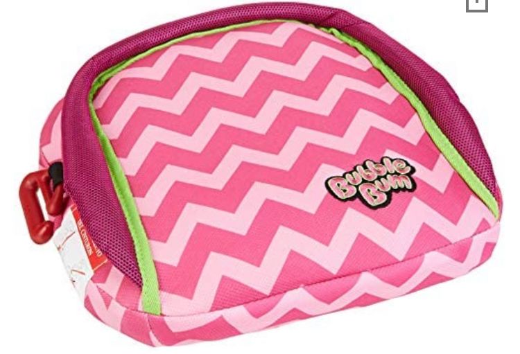 Photo 1 of BubbleBum Inflatable Booster Car Seat Narrow Slim Backless Portable Foldable Travel Comfortable Compact s Convenient  Perfect for Vacations Carpooling and 3 Across Pink