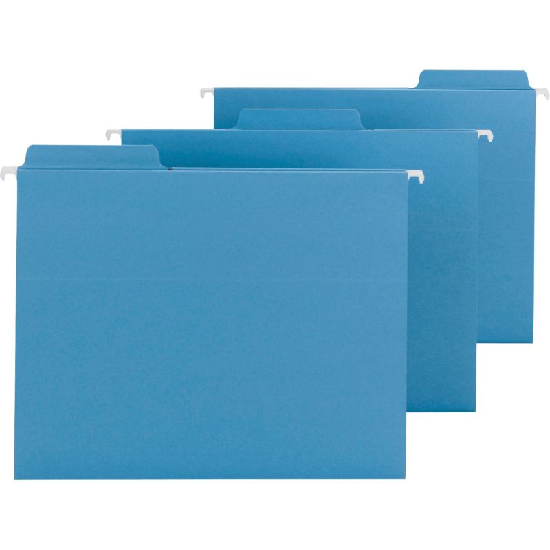 Photo 1 of Smead FasTab Hanging File Folder 13Cut BuiltIn Tab Letter Size Blue 20 per Box 64099