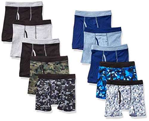 Photo 1 of Hanes Boys ComfortSoft Waistband Boxer Briefs 10Pack Assorted Colors Medium 1012