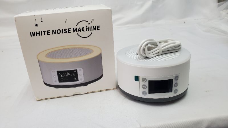 Photo 1 of JKZ White Noise Machine for Sleeping Baby with Night Light Sleep Sound Machine for Adults with 48 Soothing Sounds 3 Timer Noise Maker with Memory Function LED Display Temperature and Humidity