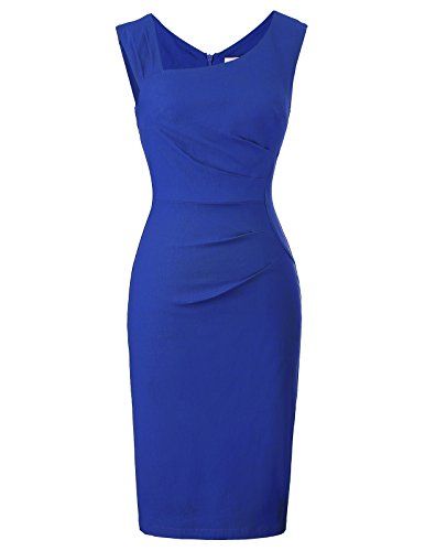 Photo 1 of Belle Poque Womens 1950s Retro Sleeveless Pencil Dress Slim Business Dress Bodycon Dress MEDIUM