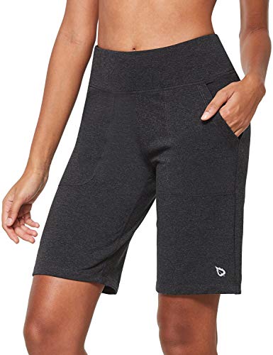 Photo 1 of About "BALEAF Womens 10 Athletic High-Waisted Bermuda Long Shorts Running Yoga Lounge Stretch Workout Pockets" (XL)