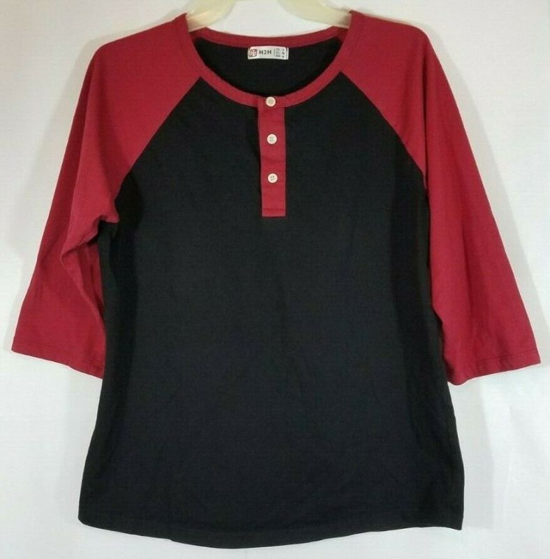 Photo 1 of H2H Womens Black/Red 3/4 Sleeve Blouse (L)