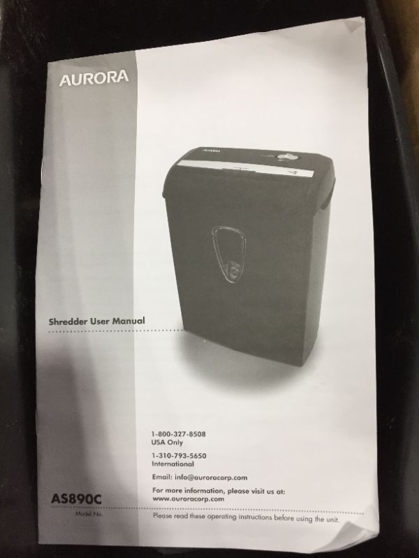 Photo 3 of Aurora AS890C 8-Sheet Cross-Cut Paper/Credit Card Shredder with Basket